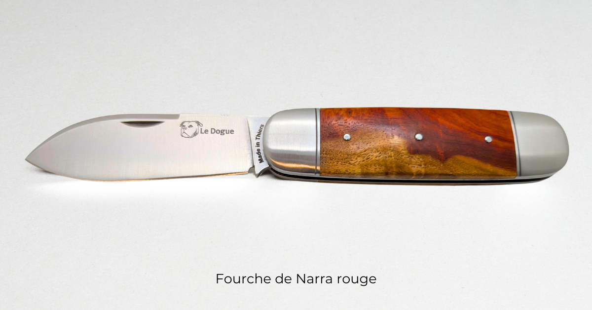 Couteau Le Dogue – Manche en Fourche de Narra Rouge